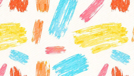 Playful watercolor brushstrokes seamless pattern on a textured backgroundの写真素材