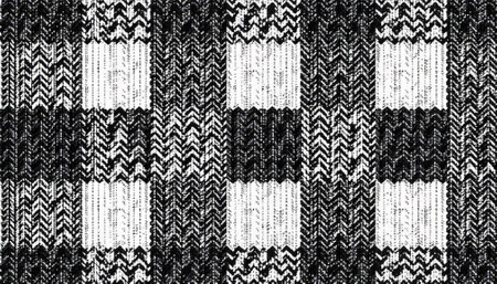 Black and White Plaid Fabric Herringbone Pattern Background Texture