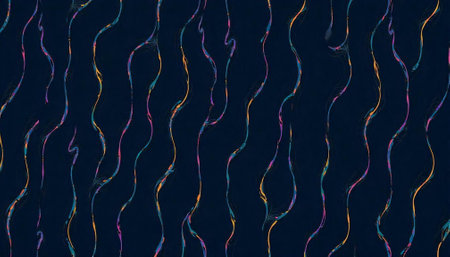 Abstract Wavy Lines on Dark Blue Background Illustration