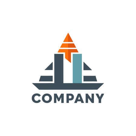 Modern company logo design depicting geometric shapes and columnsのイラスト素材