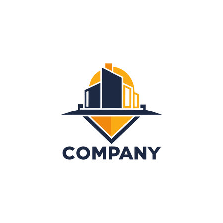 Modern Building Logo Design for Real Estate Company Identityのイラスト素材