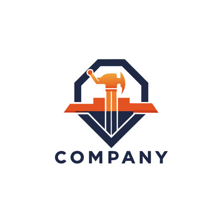 Abstract Hammer Logo Design for Construction Businessのイラスト素材