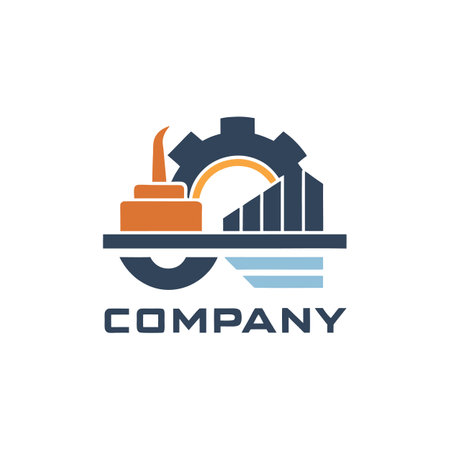 Modern industrial business logo design with data bars graphのイラスト素材