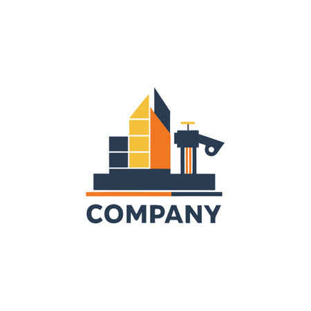 Geometric company logo construction industry flat graphic vector artのイラスト素材