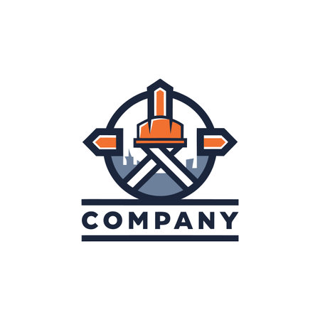 Construction Industry logo design with abstract tower crane visualのイラスト素材