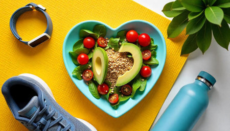 Healthy eating and active lifestyle for wellness concept imageの写真素材