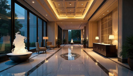 Luxurious lobby with opulent design and elegant features