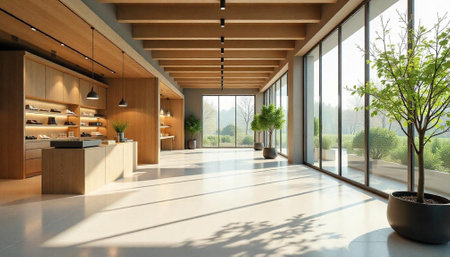 Bright modern store interior showcasing natural light and design