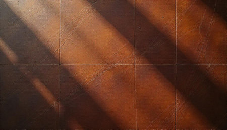 Abstract brown tiles with diagonal light and shadow patterns