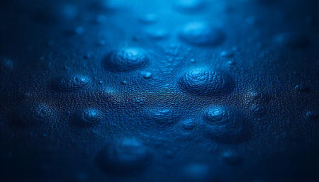 Abstract textured blue surface with raised droplets detail