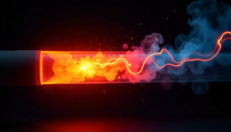 Dynamic energy flow in a tube with smoky atmosphere