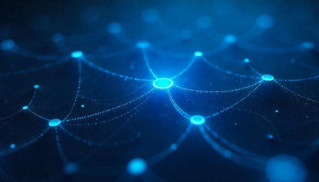 Network connectivity abstract representation in blue tones background image
