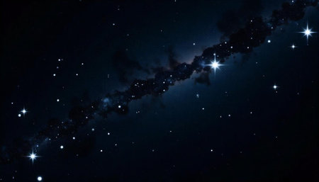 Cosmic expanse with stars and galactic dust cloudの写真素材