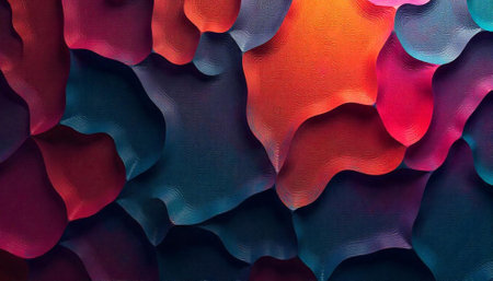 Abstract organic shapes create depth and artistic layered texture