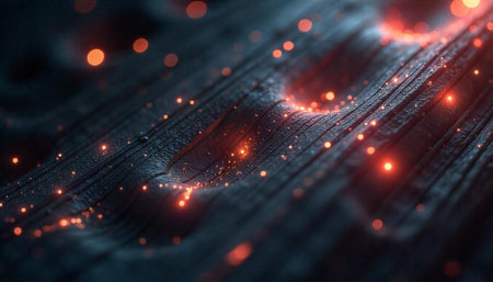 Abstract organic texture with glowing points over its surface