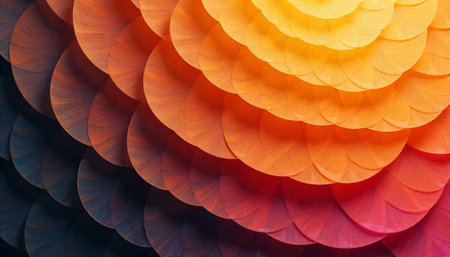 Abstract layered pattern of colorful circular shapes backgroundの写真素材