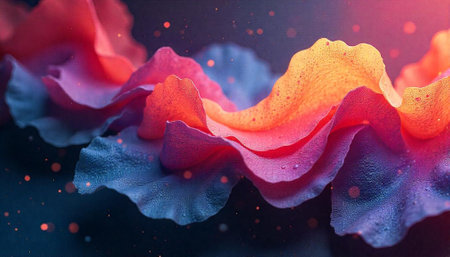 Abstract gradient floral design with soft lighting and bokeh