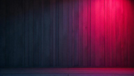 Textured wood wall and floor background with gradient lightingの写真素材