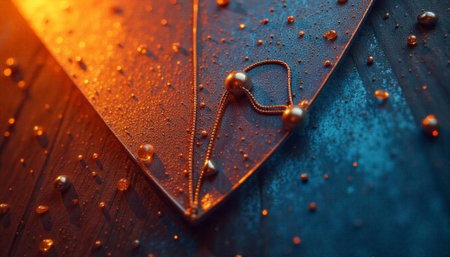 Elegant Jewelry on textured Surface with Droplets and color Splittingの写真素材
