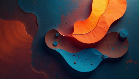 Abstract shapes and colors in an interesting visual style