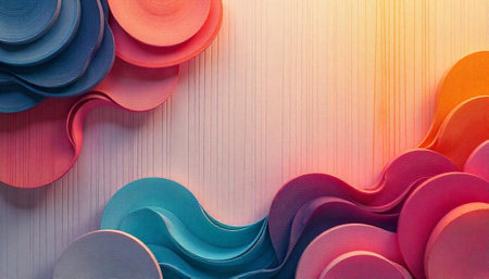 Abstract pastel paper spirals creating a textured colorful background