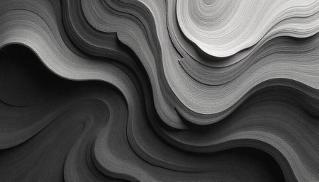 Abstract monochrome swirling texture resembling sand dunes or waves