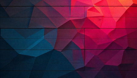 Geometric wood panel wall with contrasting colors and textures