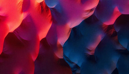 Abstract background with dynamic red and blue gradient waves