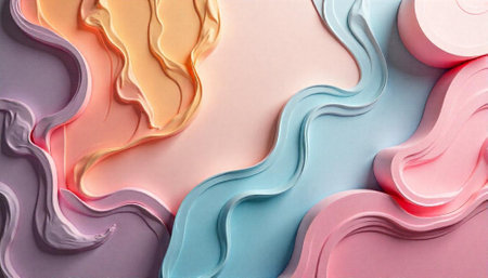 Pastel swirl textures evoke gentle abstract patterns and movement