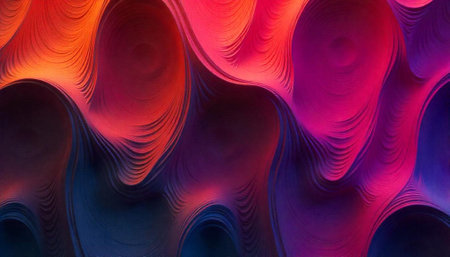Abstract vibrant shapes creating dynamic flow and visual texture