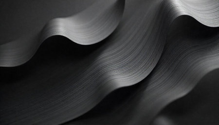 Abstract dark flowing metallic surface, elegant and modern background
