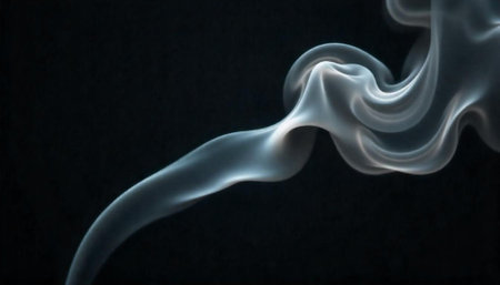 Abstract smoke art on black background creating flow motionの写真素材