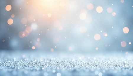 Abstract holiday background with sparkling texture and bokeh lightsの写真素材