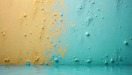 Textured wall with paint and water abstract minimalist design