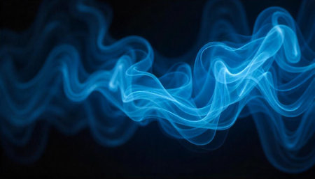 Abstract flowing blue smoke on a dark background image