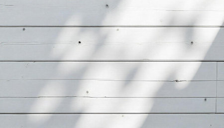 White wooden plank wall with soft natural light shadows
