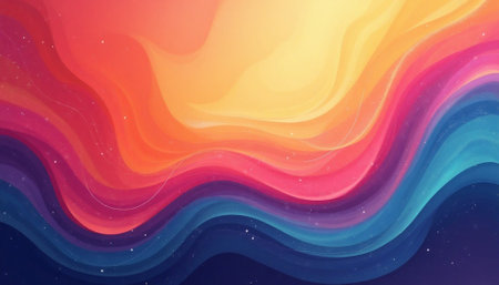 Colorful abstract wave background illustration with gradients and sparkles