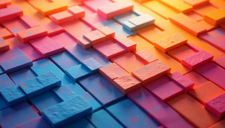 Abstract pastel toned geometric block background illustration for webの写真素材