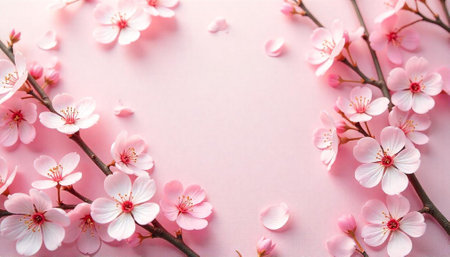 Soft pink cherry blossom background for spring holiday designs