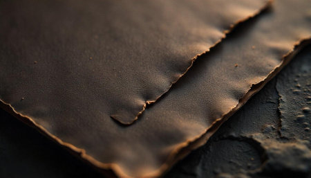 Brown paper texture abstract layered background with detailed edgesの写真素材