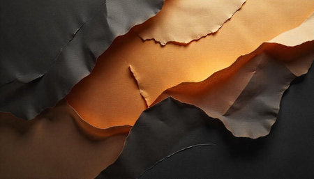 Abstract layered paper background with dark and light elementsの写真素材