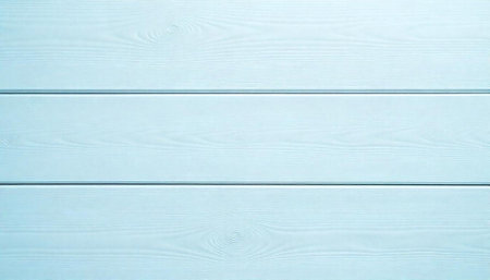 Light blue painted wood background with horizontal planks surfaceの写真素材