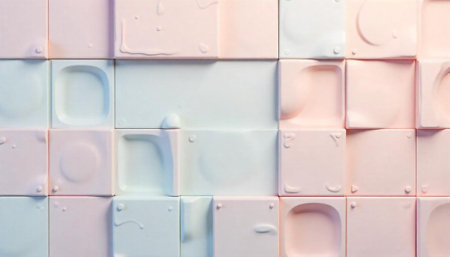 Pastel geometric tile pattern with textured surface design