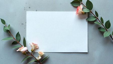 Elegant floral decoration with copy space on textured backgroundの写真素材