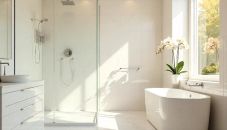 Modern bathroom interior design with minimalist style and elegance