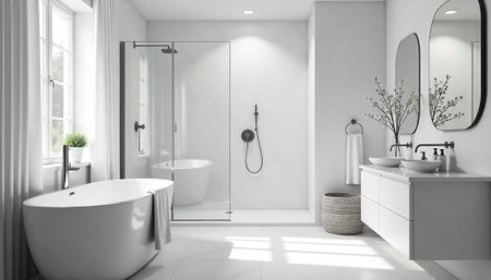 Minimalist bathroom design with clean lines and neutral tones