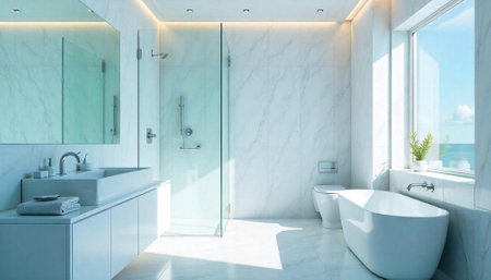 Modern bathroom design showcasing luxury fixtures and bright ambiance