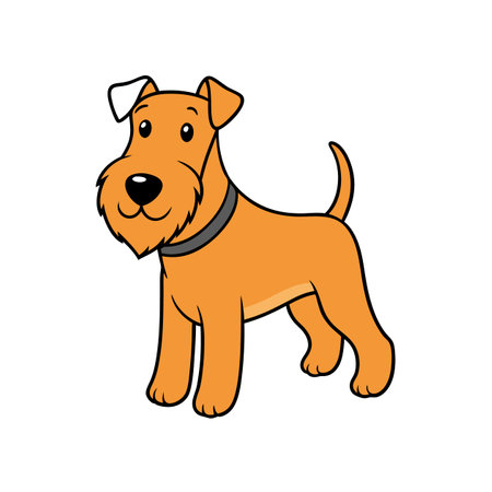 Cartoon illustration of a happy orange Irish Terrier dogのイラスト素材