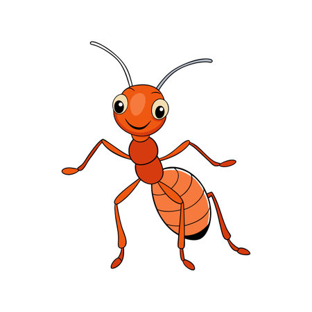 Cartoon ant illustration featuring bright colors and playful designのイラスト素材