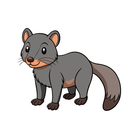 Cute cartoon quoll illustration on white background for printのイラスト素材